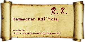 Rammacher Károly névjegykártya